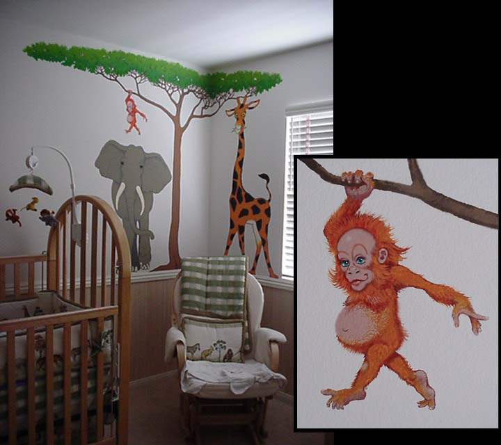 BabysRoom with orangutan mural pic goes here